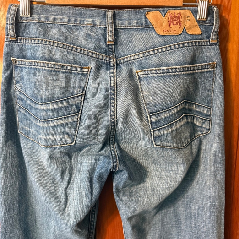 RVCA Artist Network Program Jeans Mens 28 Light Blue Excellent Straight Leg ANP - Picture 9 of 13